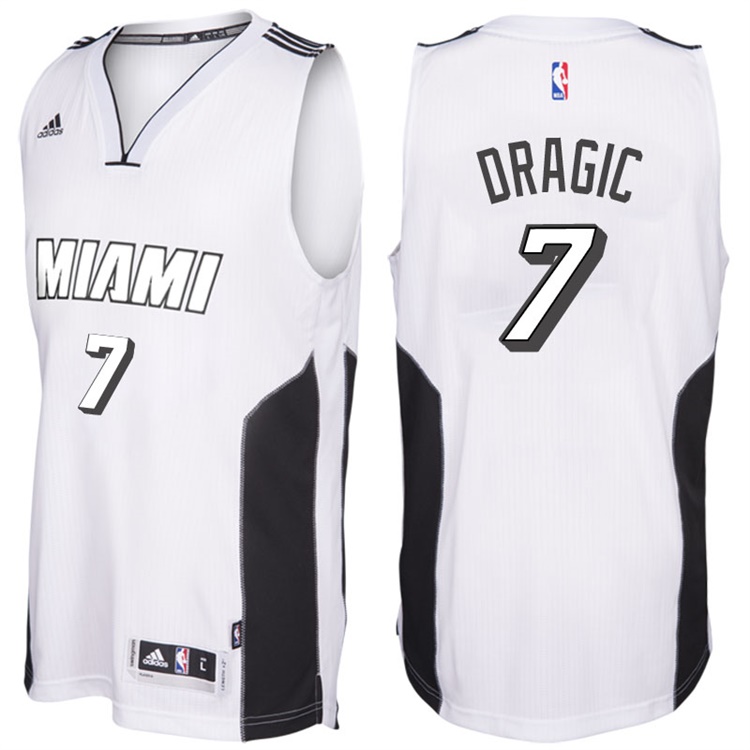 Goran Dragic Miami Heat #7 White Tie New Swingman Jersey With 2023 NBA finals patch 