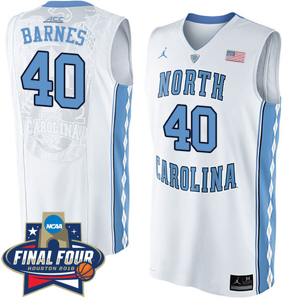 Harrison Barnes 2016 NCAA North Carolina Tar Heels #40 White Basketball Jersey