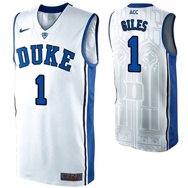 Harry Giles 2017 NCAA Duke Blue Devils #1 White Basketball Jersey Harry Giles 2017 NCAA Duke Blue Devils #1 White Basketball Jersey