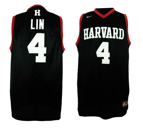 Jeremy Lin Harvard University #4 Swingman Black Jersey