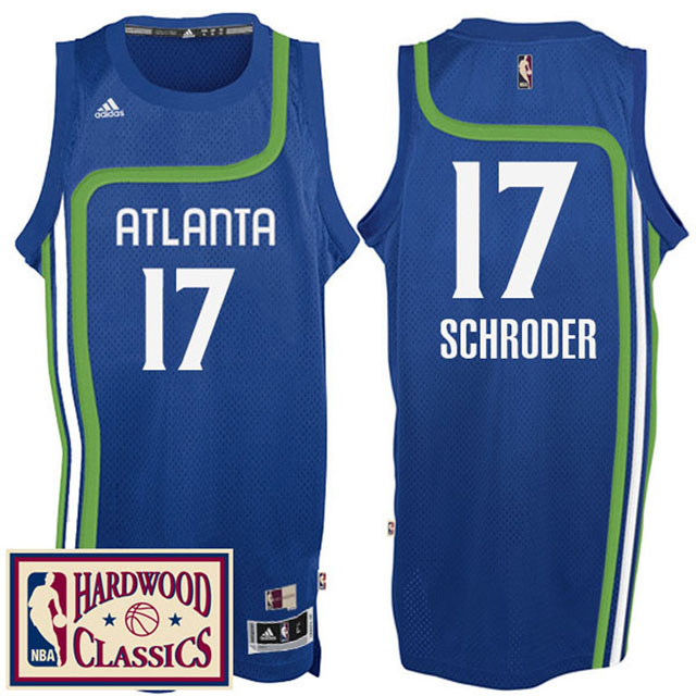 2016-17 Season Atlanta Hawks #17 Hardwood Classics Throwback Royal Jersey Dennis Schroder
