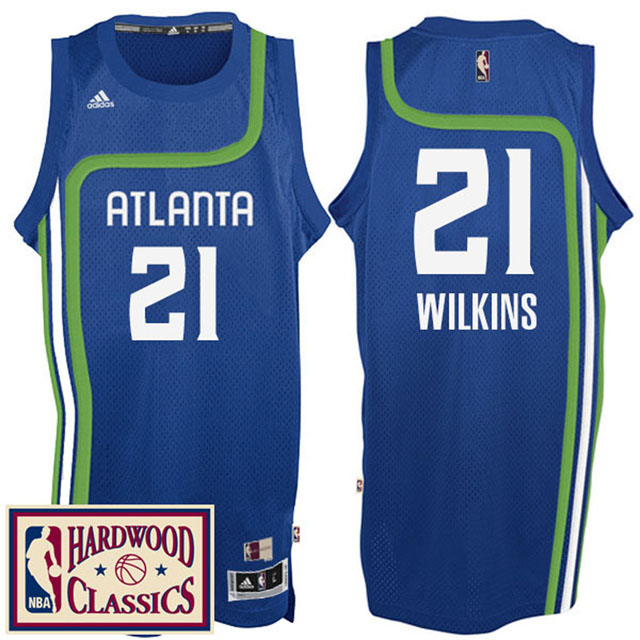 2016-17 Season Atlanta Hawks #21 Hardwood Classics Throwback Royal Jersey Dominique Wilkins