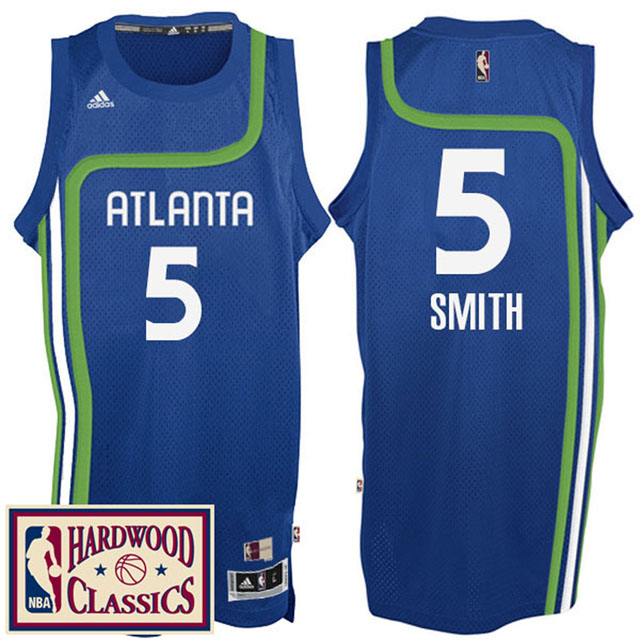 2016-17 Season Atlanta Hawks #5 Hardwood Classics Throwback Royal Jersey Josh Smith