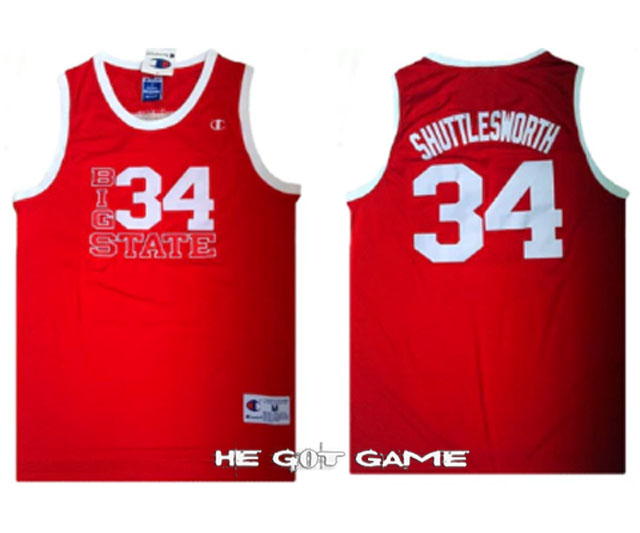 Ray Allen Movie He Got Game #34 Jesus Shuttlesworth Red Basketball Jersey