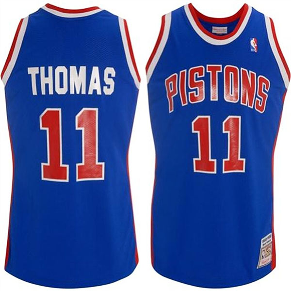 Isiah Thomas Mitchell & Ness Detroit Pistons #11 1988-89 Blue Jersey