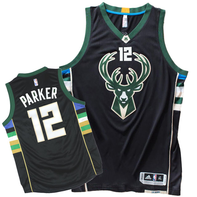 Jabari Parker Milwaukee Bucks #12 2015-16 Season Black New Jersey