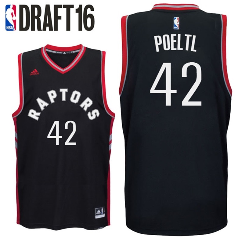 Jakob Poeltl Toronto Raptors #42 2016 NBA Draft Alternate Black Jersey