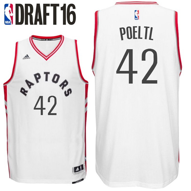 Jakob Poeltl Toronto Raptors #42 2016 NBA Draft Home White Jersey
