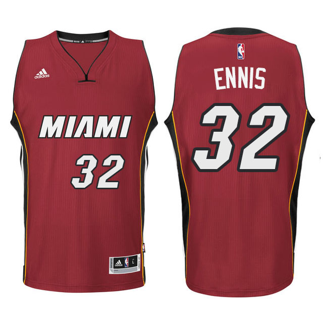 Miami Heat #32 James Ennis New Swingman Red Jersey With 2023 NBA finals patch 