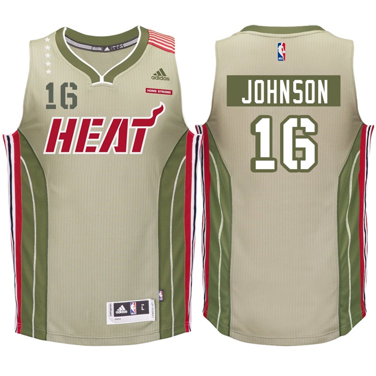 James Johnson Miami Heat #16 Khaki Home Strong New Swingman Jersey With 2023 NBA finals patch 