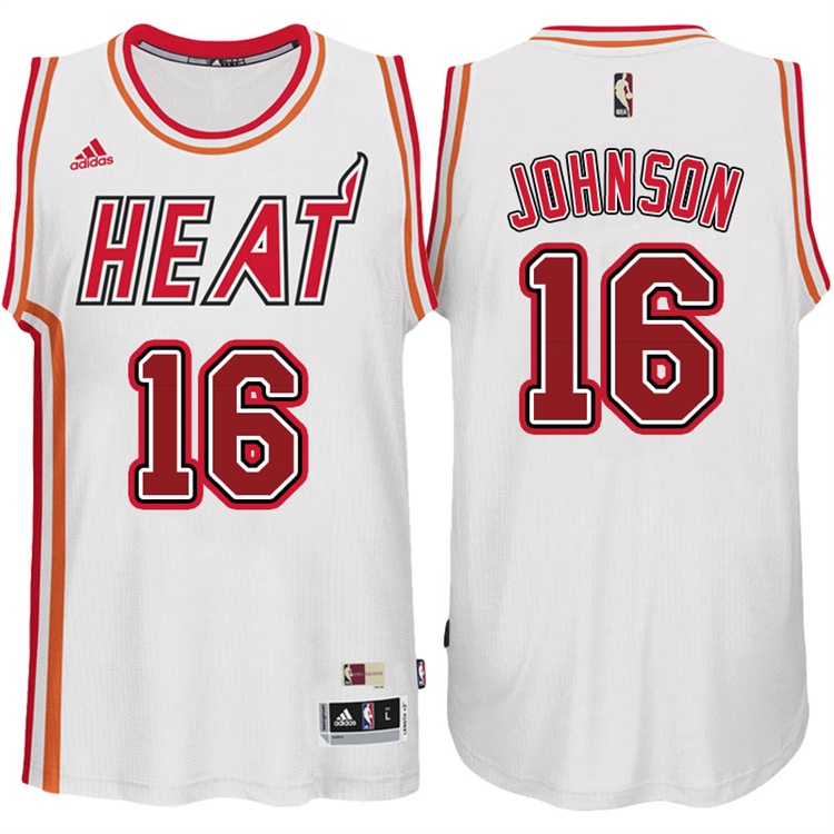 James Johnson Miami Heat #16 White Hardwood Classic Swingman Jersey With 2023 NBA finals patch 