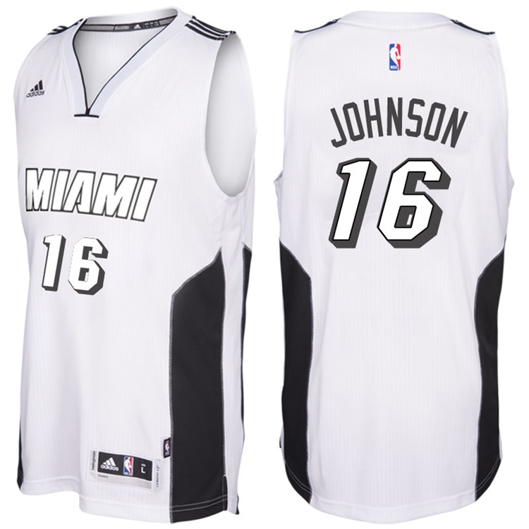 James Johnson Miami Heat #16 White Tie New Swingman Jersey With 2023 NBA finals patch 
