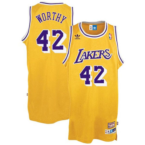 James Worthy Los Angeles Lakers #42 Gold Hardwood Classics Swingman Throwback Jersey James Worthy Los Angeles Lakers #42 Gold Hardwood Classics Swingman Throwback Jersey