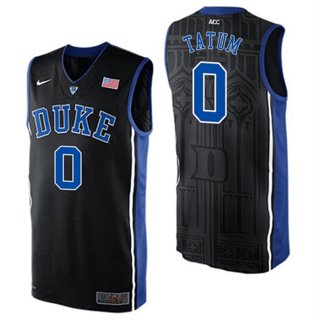 Jayson Tatum 2017 NCAA Duke Blue Devils #0 Black Basketball Jersey