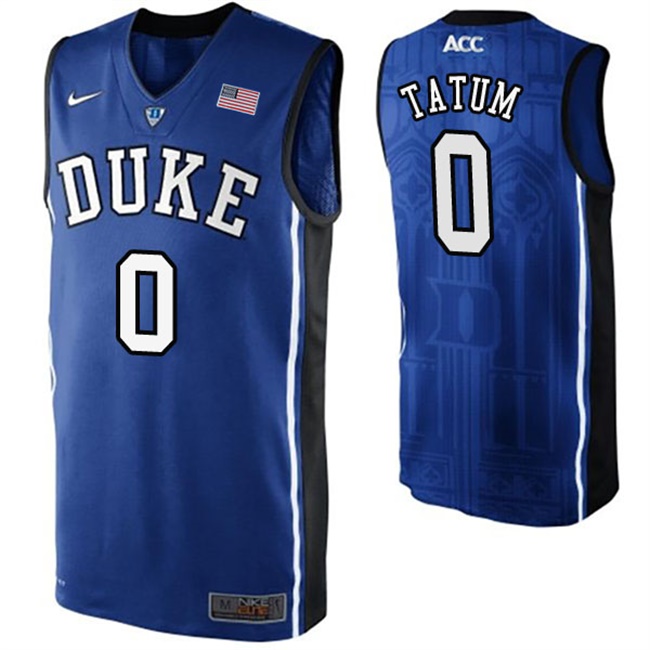 Jayson Tatum 2017 NCAA Duke Blue Devils #0 Blue Basketball Jersey