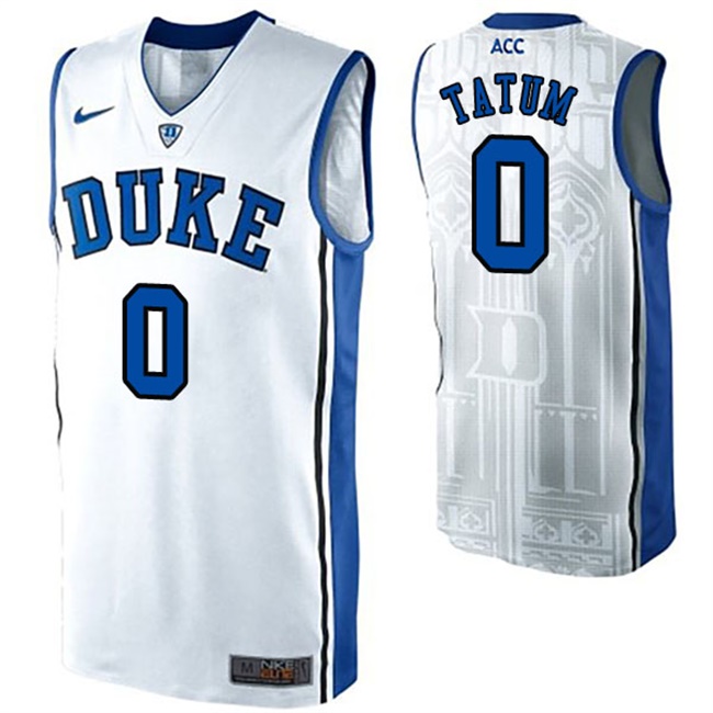 Jayson Tatum 2017 NCAA Duke Blue Devils #0 White Basketball Jersey