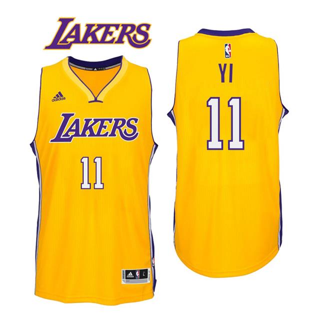Jianlian Yi Los Angeles Lakers #11 New Swingman Home Gold Jersey Jianlian Yi Los Angeles Lakers #11 New Swingman Home Gold Jersey