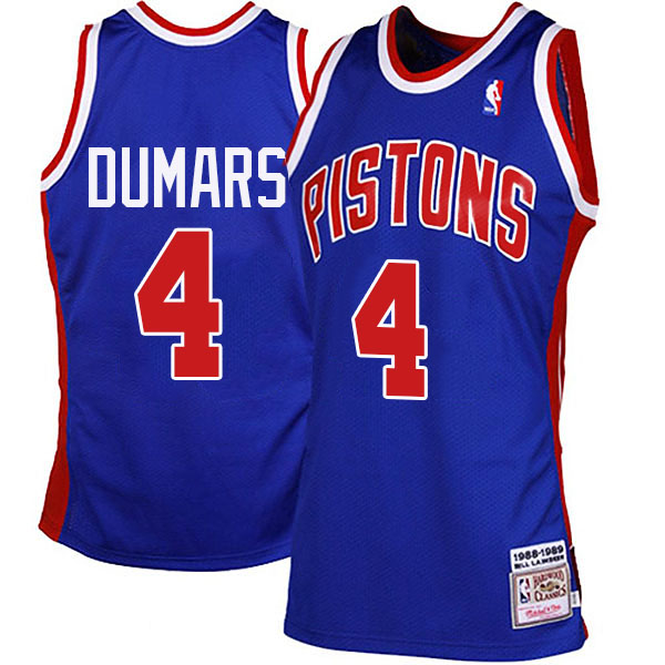 Detroit Pistons #4 Joe Dumars Mitchell & Ness Throwback Blue Jersey