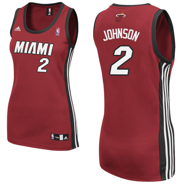 Women's Joe Johnson Miami Heat #2 Red Jersey With 2023 NBA finals patch 
