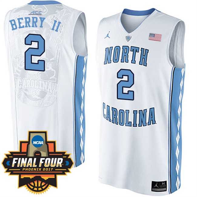 Joel Berry II 2017 NCAA North Carolina Tar Heels #2 White Basketball Jersey Joel Berry II 2017 NCAA North Carolina Tar Heels #2 White Basketball Jersey