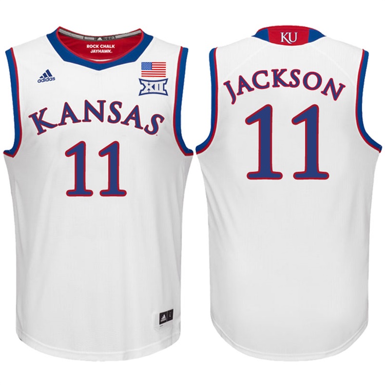 Josh Jackson NCAA Kansas Jayhawks #11 White Basketball Jersey
