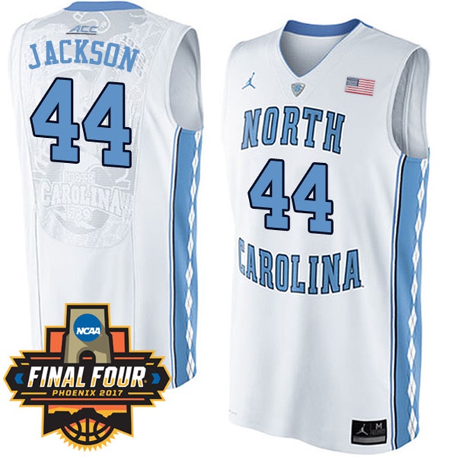 Justin Jackson 2017 NCAA North Carolina Tar Heels #44 White Basketball Jersey