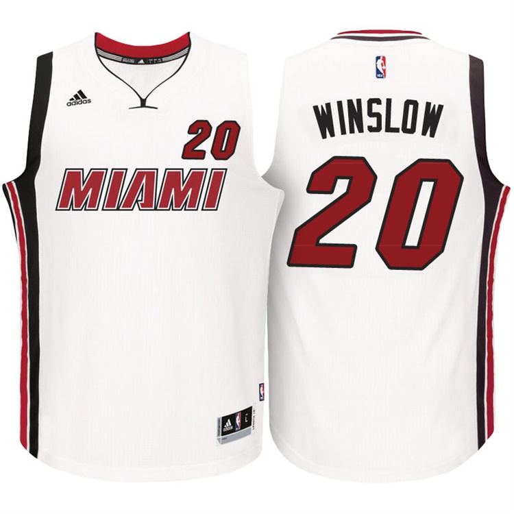 Justise Winslow Miami Heat #20 White Alternate Swingman Jersey With 2023 NBA finals patch 