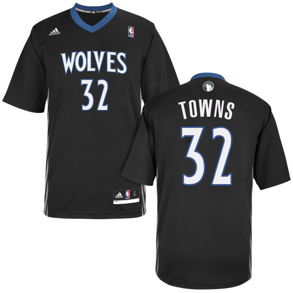 Karl-Anthony Towns Minnesota Timberwolves #32 Lights Out Alternate Black Short Sleeve Jersey