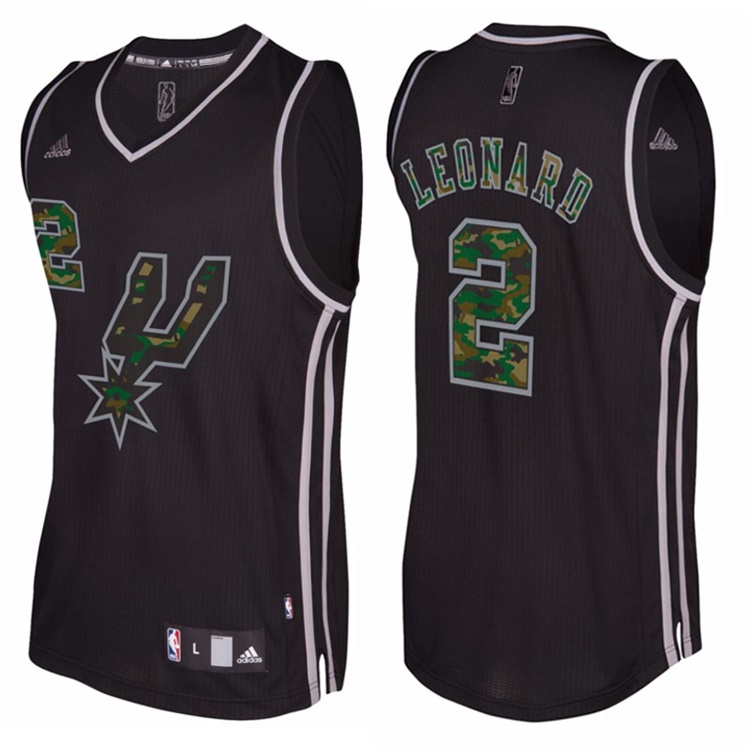 Kawhi Leonard San Antonio Spurs #2 Black Camo Fashio Swingman Jersey