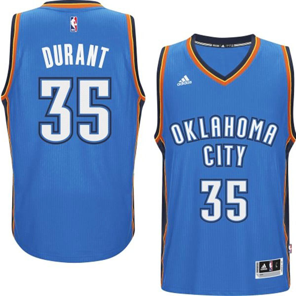 Kevin Durant Oklahoma City Thunder #35 2014-15 New Swingman Road Blue Jersey