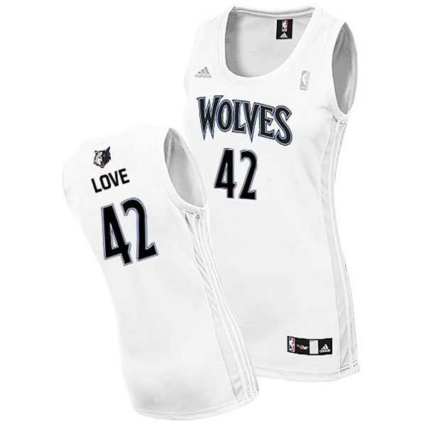 Women's Kevin Love Wolves #42 Revolution 30 Swingman White Jersey