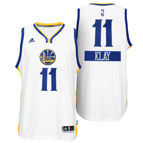 Klay Thompson Golden State Warriors #11 2014 Christmas Day Big Logo Swingman White Jersey