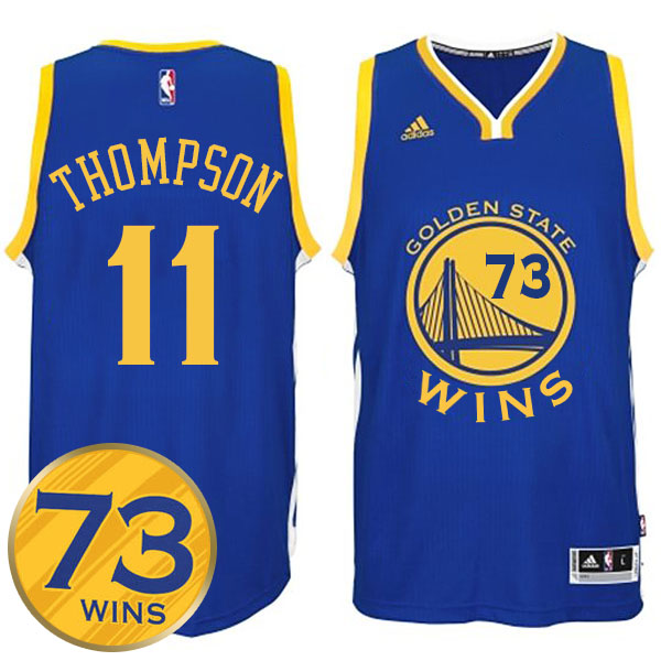 Klay Thompson Golden State Warriors #11 Record Breaking Season Exclusive 73 Wins Royal Swingman Jersey