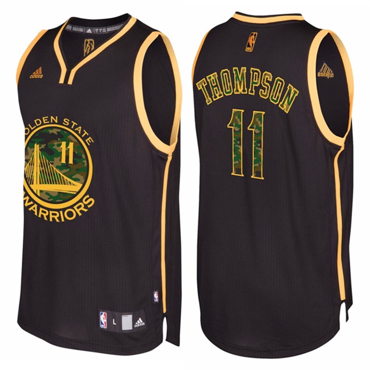 Klay Thompson Golden State Warriors #11 Black Camo Fashio Swingman Jersey