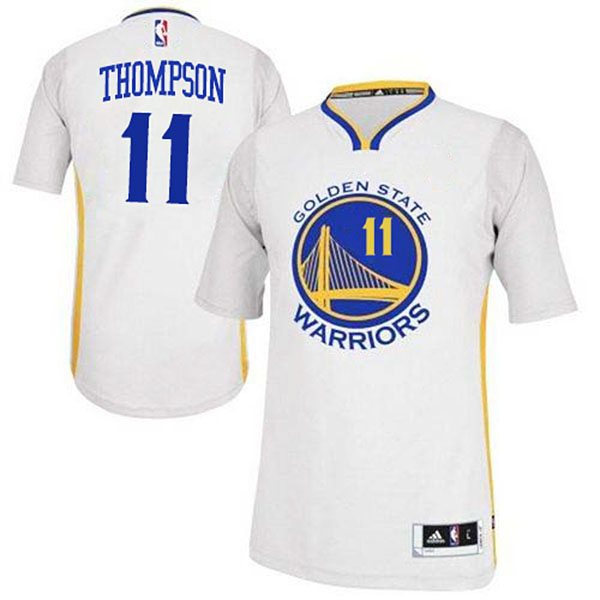 Klay Thompson Golden State Warriors #11 2014-15 New Swingman White Jersey With Sleeves
