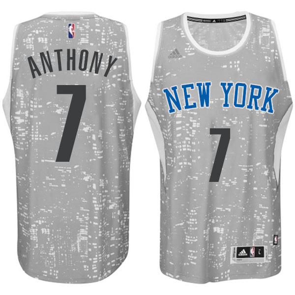 New York Knicks #7 Carmelo Anthony City Lights Gray Swingman Jersey New York Knicks #7 Carmelo Anthony City Lights Gray Swingman Jersey