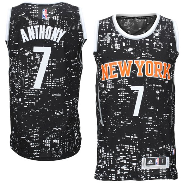 New York Knicks #7 Carmelo Anthony Black City Lights Fashion Swingman Jersey New York Knicks #7 Carmelo Anthony Black City Lights Fashion Swingman Jersey