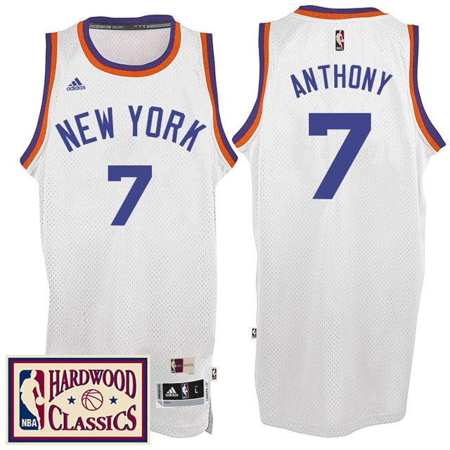 2016-17 Season New York Knicks #7 Hardwood Classics Throwback White Jersey Carmelo Anthony 2016-17 Season New York Knicks #7 Hardwood Classics Throwback White Jersey Carmelo Anthony