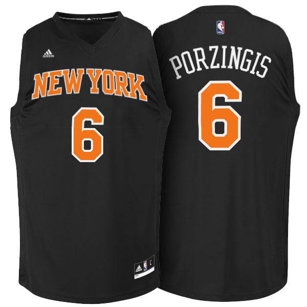 Kristaps Porzingis New York Knicks #6 Black Fashion Basketball Jersey