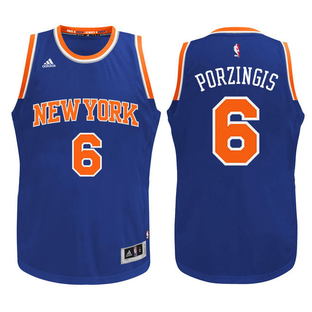 Youth Kristaps Porzingis New York Knicks #6 Road Blue Jersey Youth Kristaps Porzingis New York Knicks #6 Road Blue Jersey