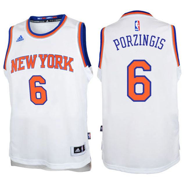 Youth Kristaps Porzingis New York Knicks #6 Home White Jersey Youth Kristaps Porzingis New York Knicks #6 Home White Jersey