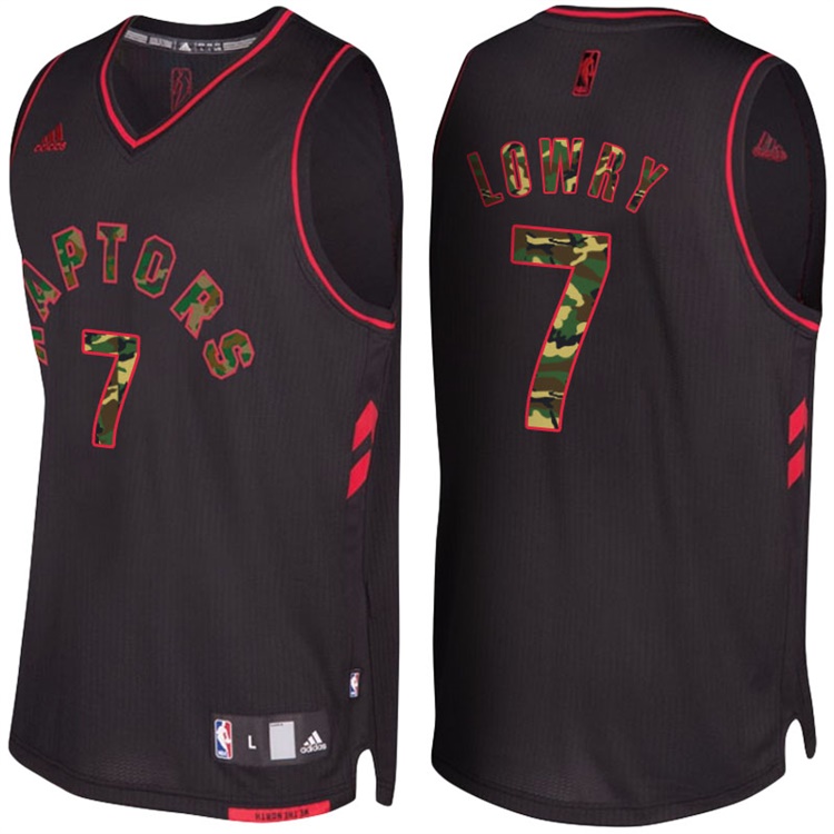 Kyle Lowry Toronto Raptors #7 Black Camo Fashio Swingman Jersey