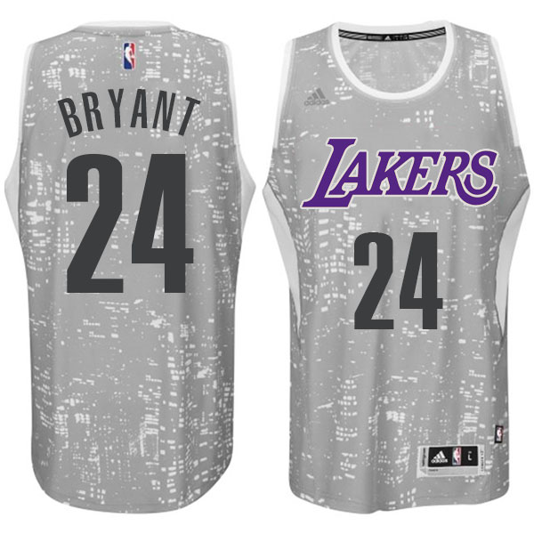 Los Angeles Lakers #24 Kobe Bryant City Lights Gray Swingman Jersey