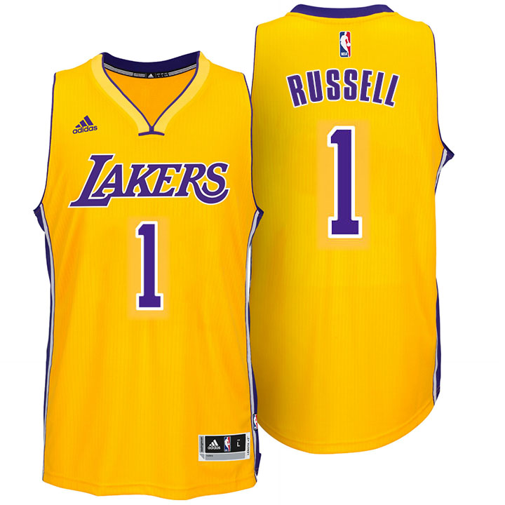 Los Angeles Lakers #1 D'Angelo Russell 2014-15 New Swingman Home Gold Jersey Los Angeles Lakers #1 D'Angelo Russell 2014-15 New Swingman Home Gold Jersey
