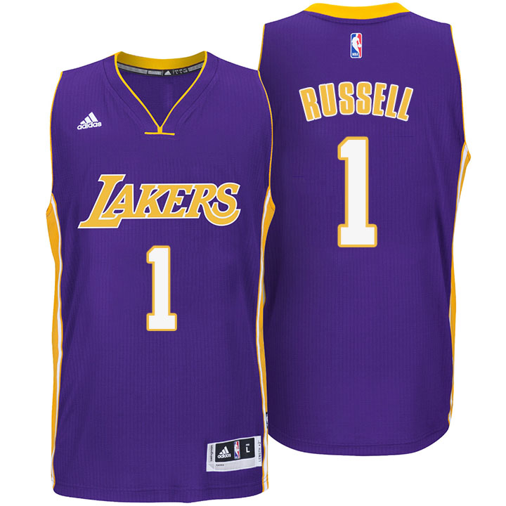 Los Angeles Lakers #1 D'Angelo Russell 2014-15 New Swingman Road Purple Jersey Los Angeles Lakers #1 D'Angelo Russell 2014-15 New Swingman Road Purple Jersey