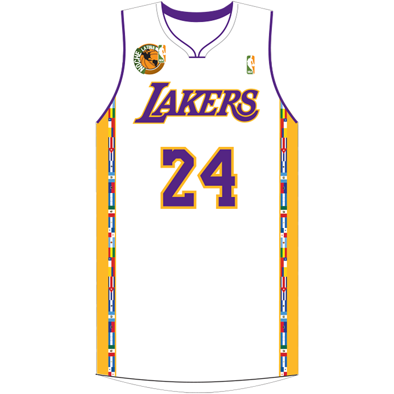 Kobe Bryant Los Angeles Lakers #24 Noche Latina White Jersey Kobe Bryant Los Angeles Lakers #24 Noche Latina White Jersey