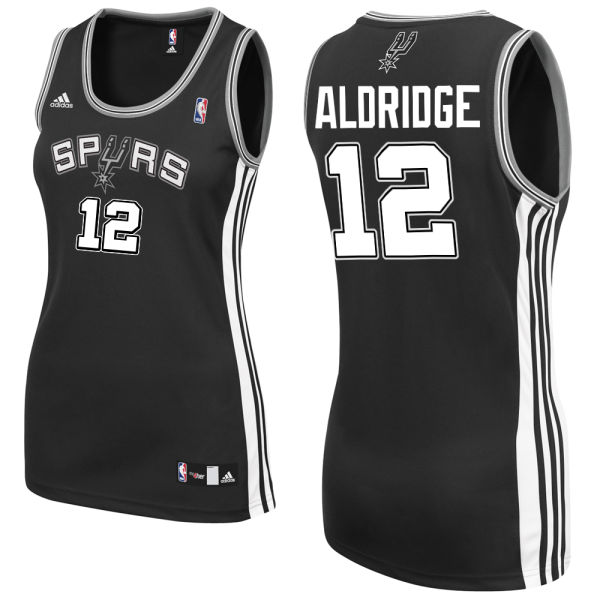 Women's LaMarcus Aldridge San Antonio Spurs #12 Black Jersey Women's LaMarcus Aldridge San Antonio Spurs #12 Black Jersey