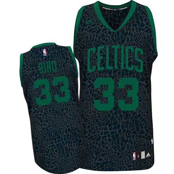 Larry Bird Boston Celtics #33 Crazy Light Leopard Swingman Jersey