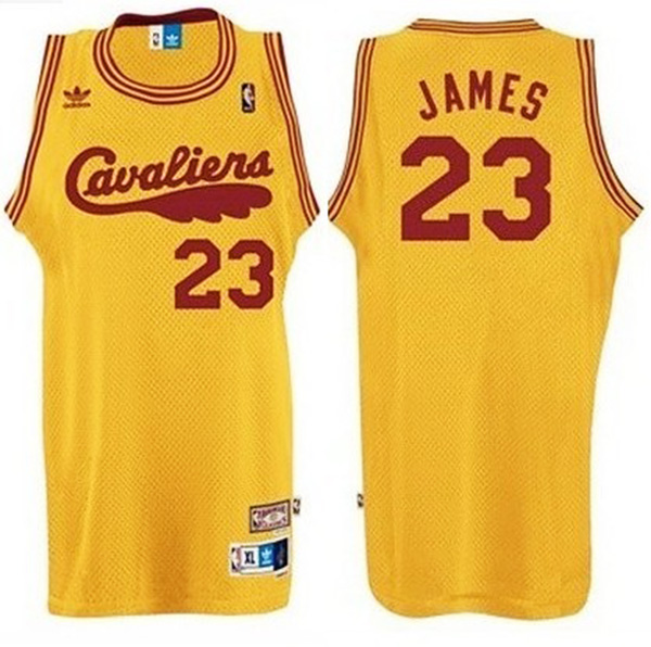 LeBron James Cleveland Cavaliers #23 2009 Hardwood Classics Retro Yellow Jersey