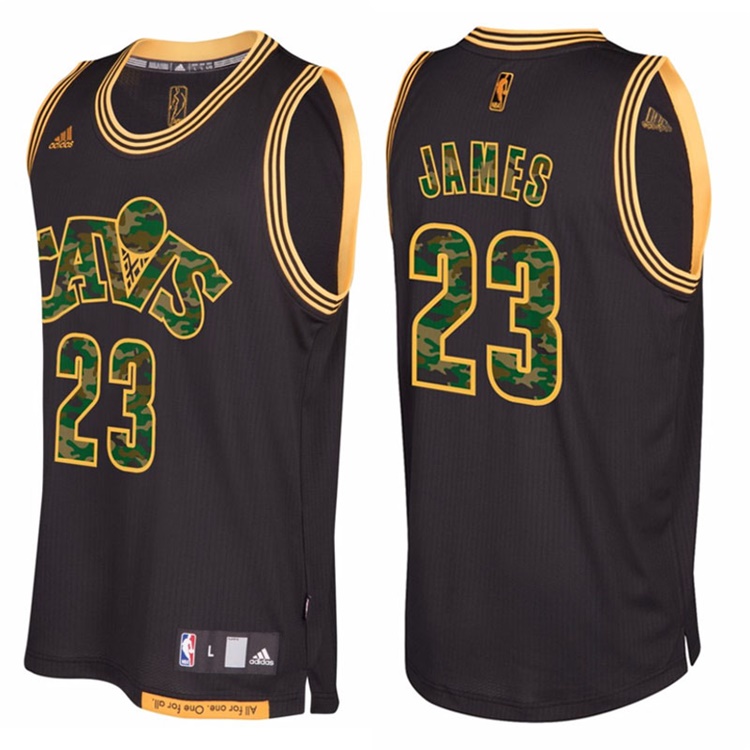LeBron James Cleveland Cavaliers #23 Black Camo Fashio Swingman Jersey